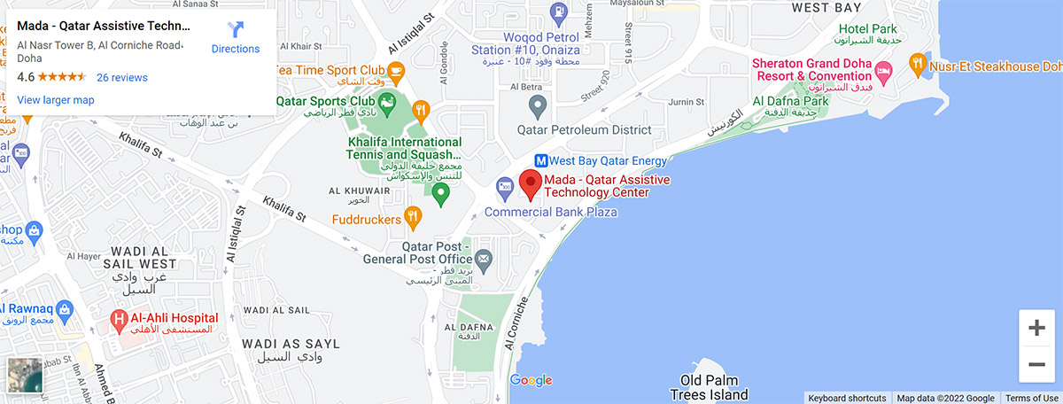 Mada Location on Google Map, popup window